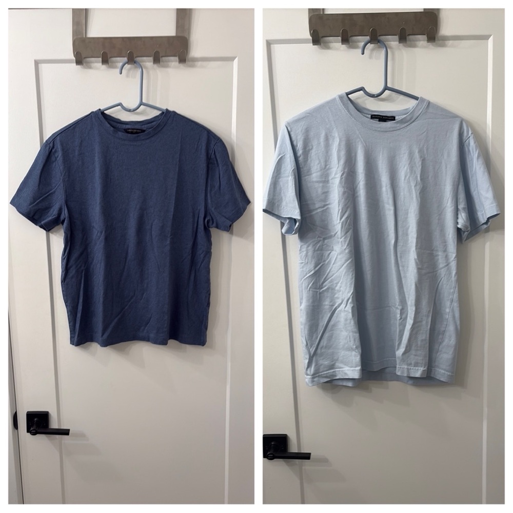 Set of 2 Banana Republic Men's Blue Basic Crew T-Shirts Size Medium EUC